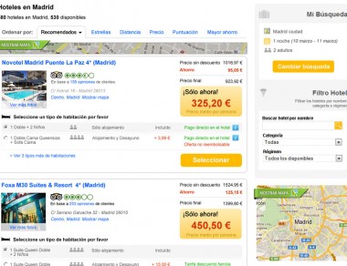 Halcon Viajes – Página de resultados