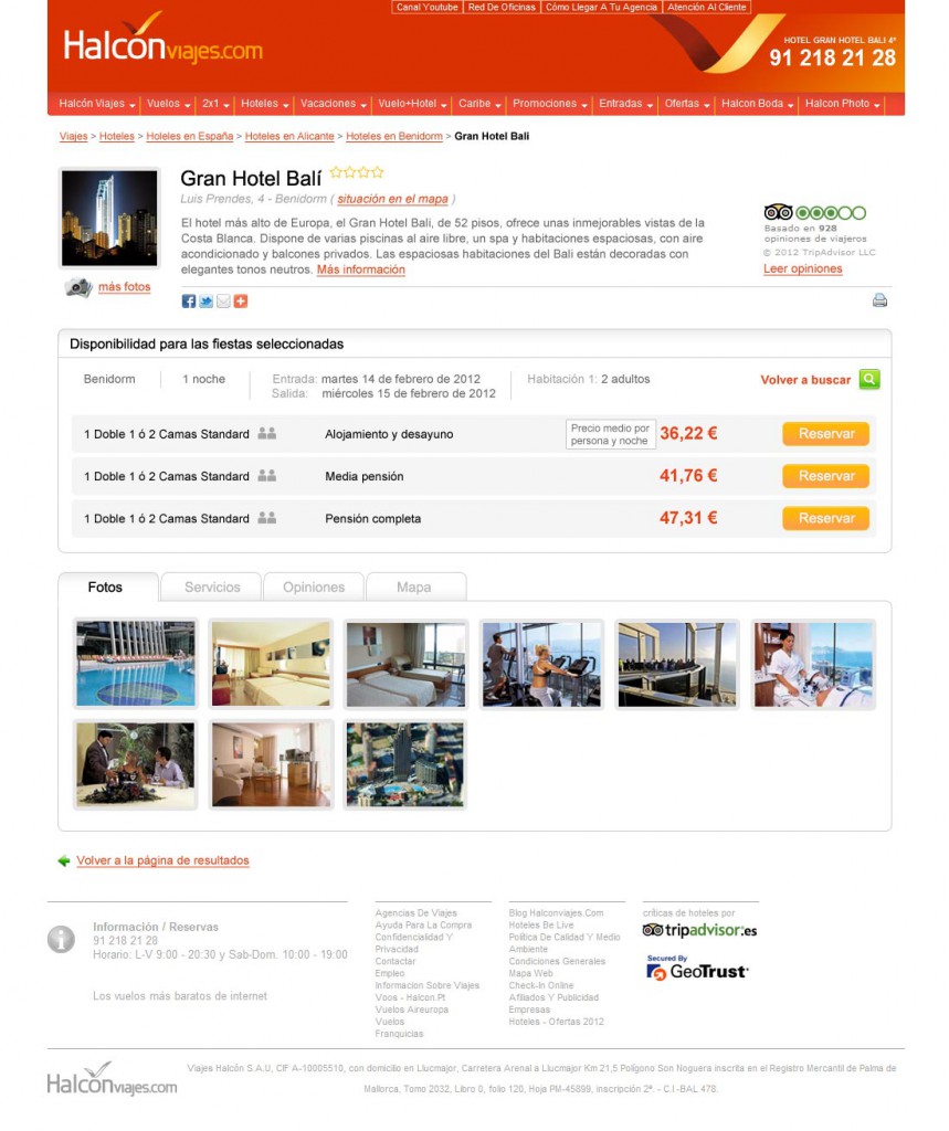 Halcon Viajes - Ficha Hotel